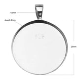 925 Silver Pendant Setting 1in Round DIY Sterling Silver Jewelry