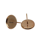 925 Silver Stud Earring Base for 12mm Round
