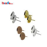 925 Silver Stud Earring Base for 12mm Round