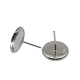 925 Silver Stud Earring Base for 12mm Round
