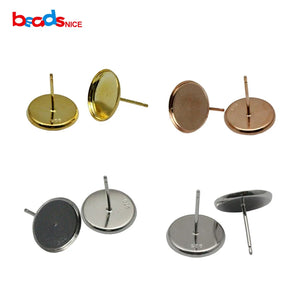 925 Silver Stud Earring Base for 12mm Round