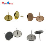 925 Silver Stud Earring Base for 12mm Round