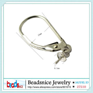 925 Silver Leverback Earrings with 6mm Beads Bail
