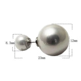 925 Silver Double Faced Shell Beads Stud Earrings