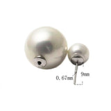 925 Silver Double Faced Shell Beads Stud Earrings