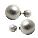 925 Silver Double Faced Shell Beads Stud Earrings