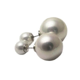 925 Silver Double Faced Shell Beads Stud Earrings