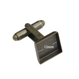 Square Men's Cufflink Blanks Brass Base for Jewelry Making