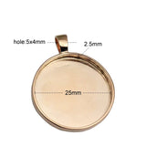 Sterling Silver Circle Pendant Blanks 25mm Round Blank Photo Pendant Trays