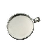 Sterling Silver Circle Pendant Blanks 25mm Round Blank Photo Pendant Trays