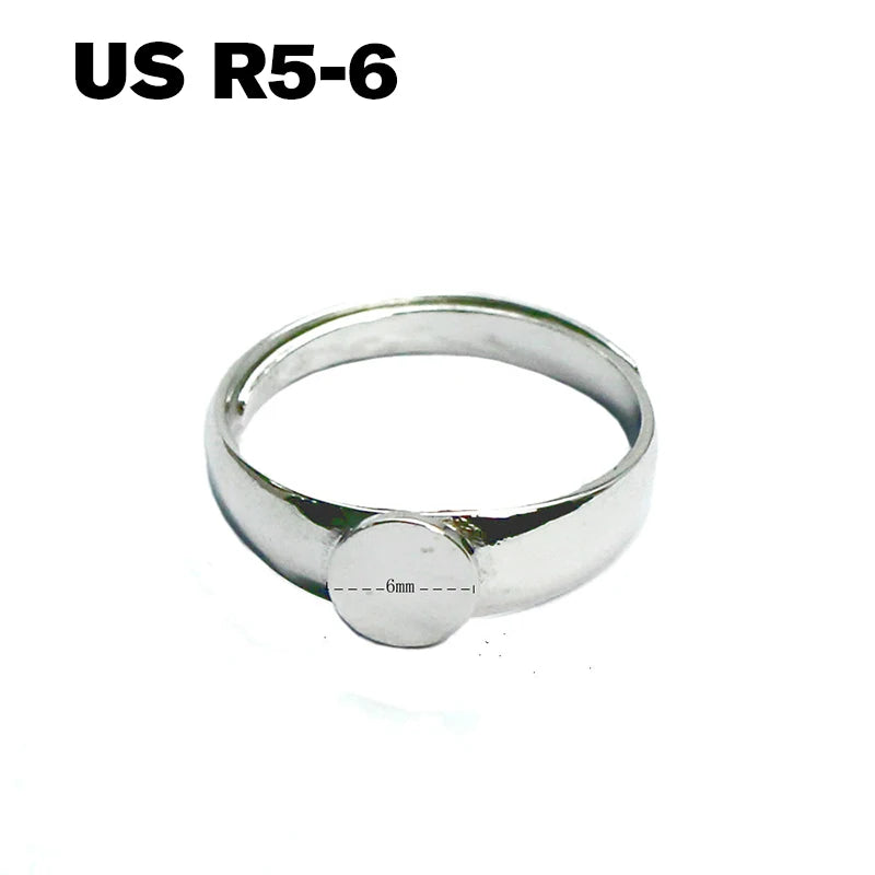 Adjustable Ring Base Flat Pad 6mm Findings Blank Jewelry