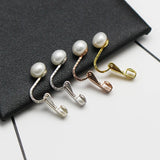 Sterling Silver Pearl Clip on Earrings for Women