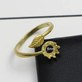 Brass Crown Princess Bezel Cup Ring Blank Adjustable Band Jewelry Making