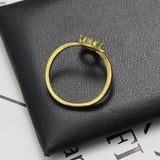 Brass Crown Princess Bezel Cup Ring Blank Adjustable Band Jewelry Making