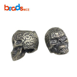 925 Silver Skeleton Head Skull Beads for Chain Jewelry Making
