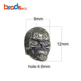 925 Silver Skeleton Head Skull Beads for Chain Jewelry Making