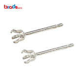 Solid Silver Claws Prong Set Ear Posts in Your Size