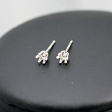 Solid Silver Claws Prong Set Ear Posts in Your Size