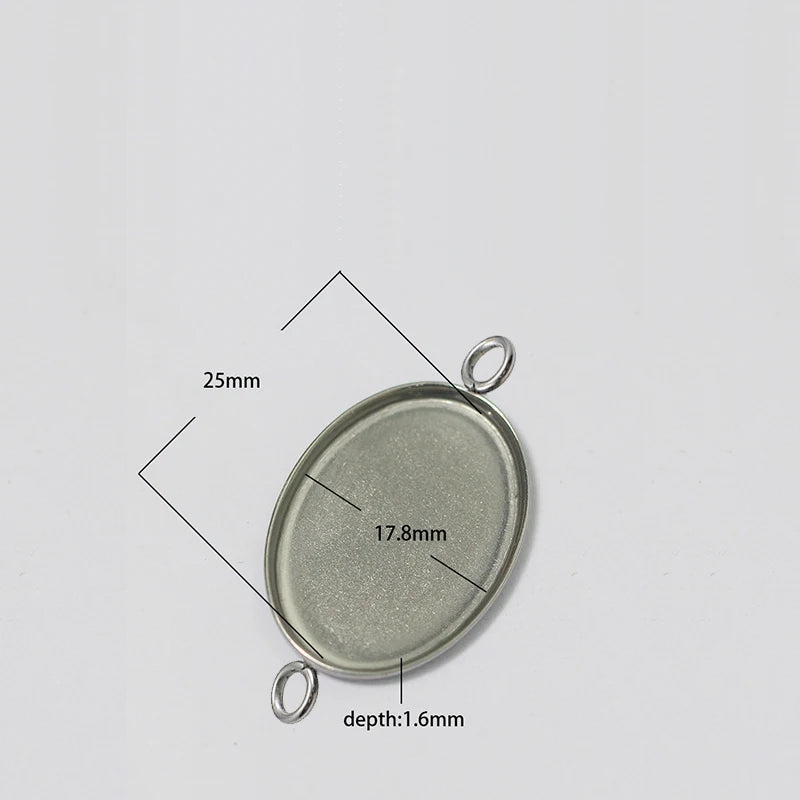 Stainless Steel Pendant Base for 17X25 Oval Jewelry Making