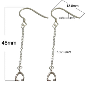 Sterling Silver Dangle Earring Components Fish Hook Earwire Accessories