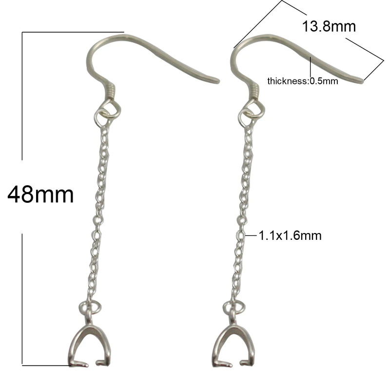 Sterling Silver Dangle Earring Components Fish Hook Earwire Accessories