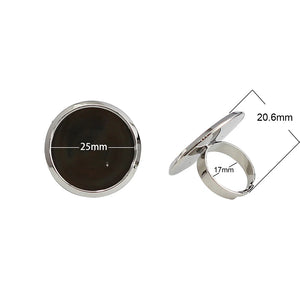 Adjustable Brass Ring Setting for 25mm Blanks - Jewelry Making