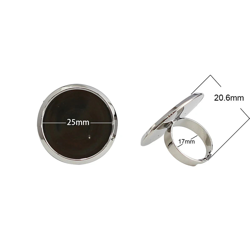Adjustable Brass Ring Setting for 25mm Blanks - Jewelry Making