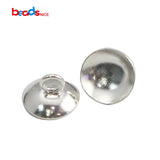 Solid Silver Pendant Bail Cup Jewellery Findings for Half-drilled Beads