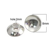 Solid Silver Pendant Bail Cup Jewellery Findings for Half-drilled Beads