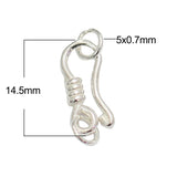 925 Silver Hook & Eye Clasp for Bracelet Necklace