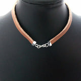 Sterling Silver Leather Cord Clasp Button Silver Jewelry