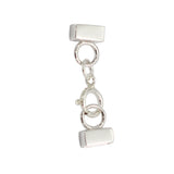 Sterling Silver Leather Cord Clasp Button Silver Jewelry