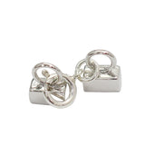 Sterling Silver Leather Cord Clasp Button Silver Jewelry