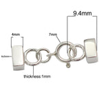 Sterling Silver Leather Cord Clasp Button Silver Jewelry