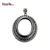Thai Silver Vintage Pendant Setting Oval Shape