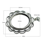 Thai Silver Vintage Pendant Setting Oval Shape
