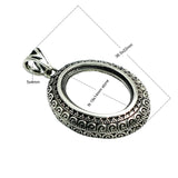 Thai Silver Vintage Pendant Setting Oval Shape