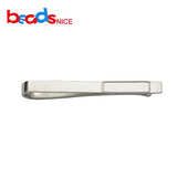 Personalized Silver Tie Bar Mens Tie Clip With Bezel Cup 39170