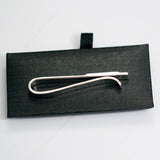 Personalized Silver Tie Bar Mens Tie Clip With Bezel Cup 39170