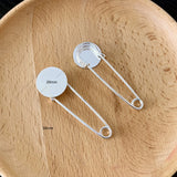 Platina Brooch Round Pin Collet Decorative Metal Jewelry