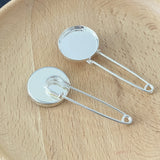 Platina Bulk Brooch Pin Base Safety Pins with Round Flat Pad