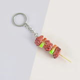 Pvc Simulation Grilled Meat Corn Skewer Food Keychain