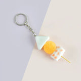 Pvc Simulation Grilled Meat Corn Skewer Food Keychain