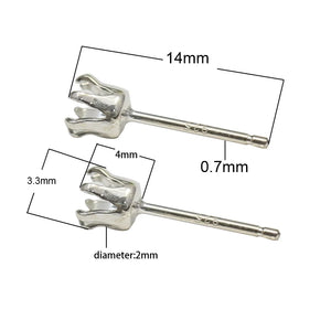 Beadsnice 925 Silver Earring Stud Set for DIY Jewelry Making