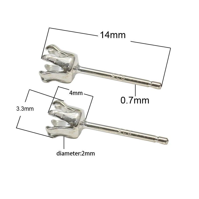 Beadsnice 925 Silver Earring Stud Set for DIY Jewelry Making