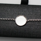Beadsnice Sterling Silver Bracelet Base Adjustable Bracelet Tray Round Blank