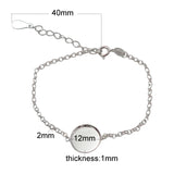 Beadsnice Sterling Silver Bracelet Base Adjustable Bracelet Tray Round Blank