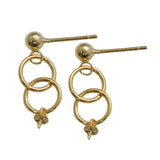 Sterling Silver Earring Stud Post for Half Drilled Beads & Pearls
