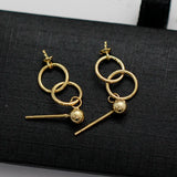 Sterling Silver Earring Stud Post for Half Drilled Beads & Pearls