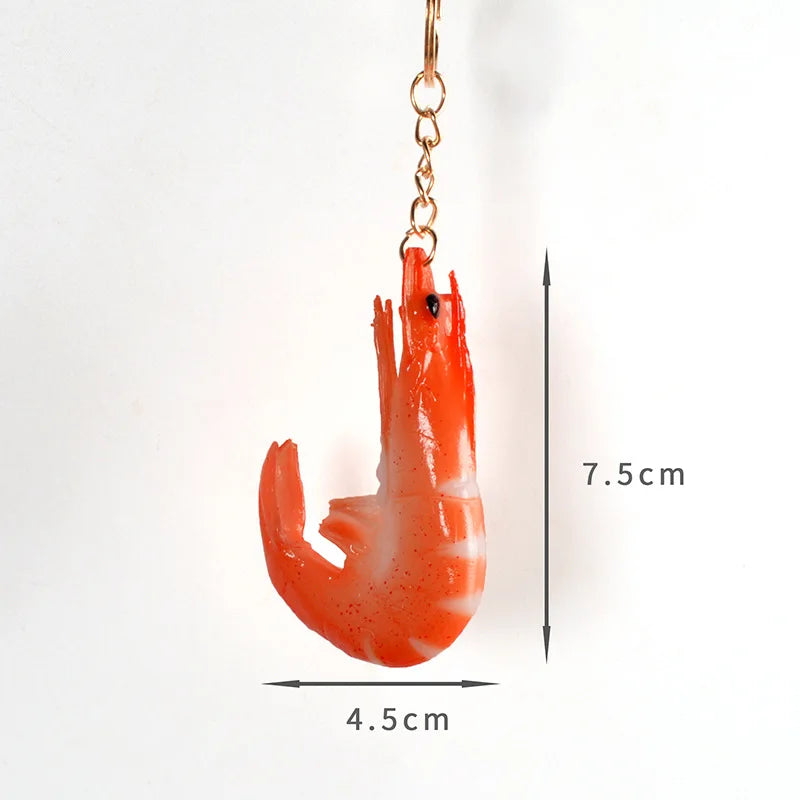 Beadsnice Charm Pvc Simulation Shrimp Pendants Couple Bag Decorations
